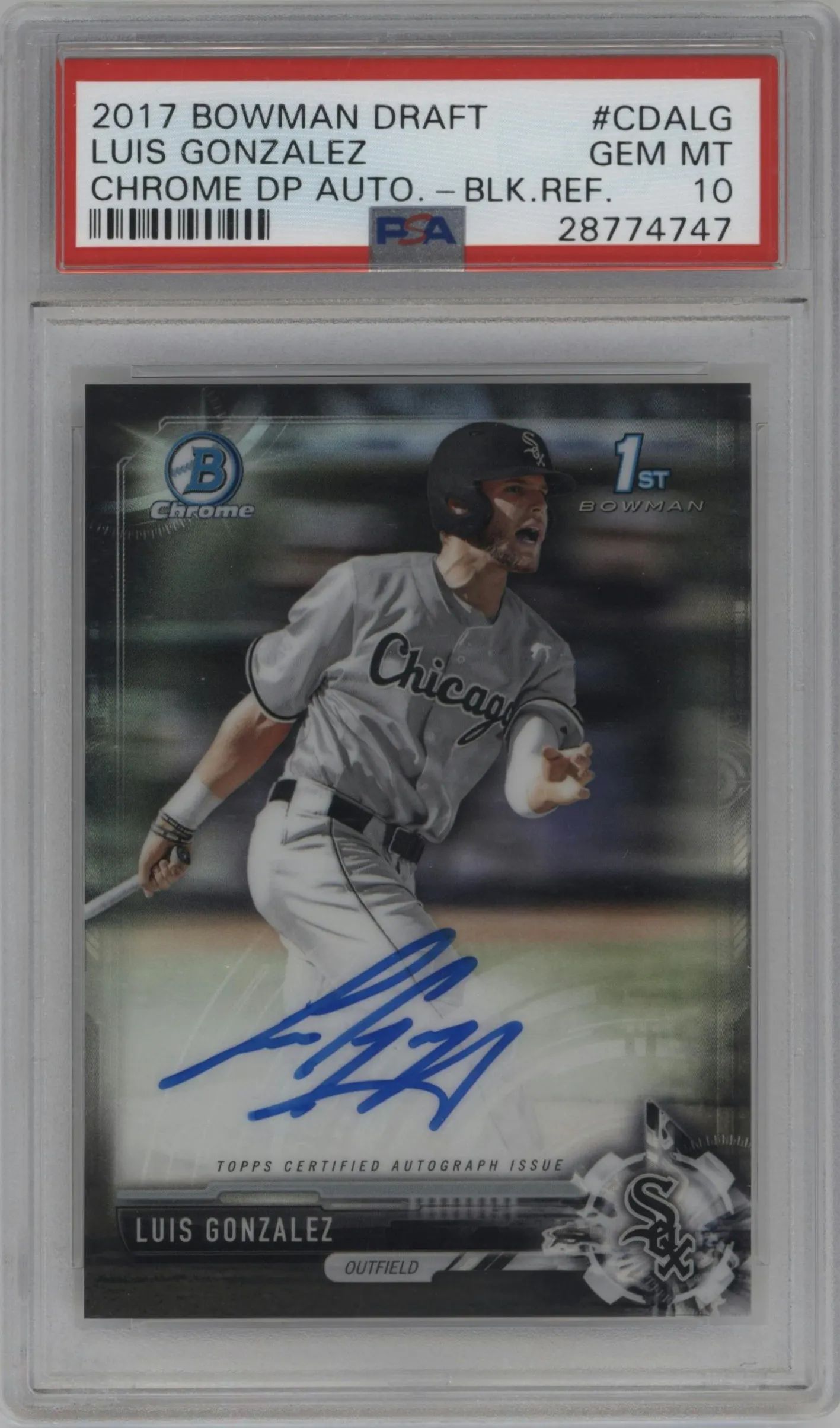 2017 Bowman Draft Chr. DP Auto Luis Gonzalez Black Refractor #CDA-LG PSA 10