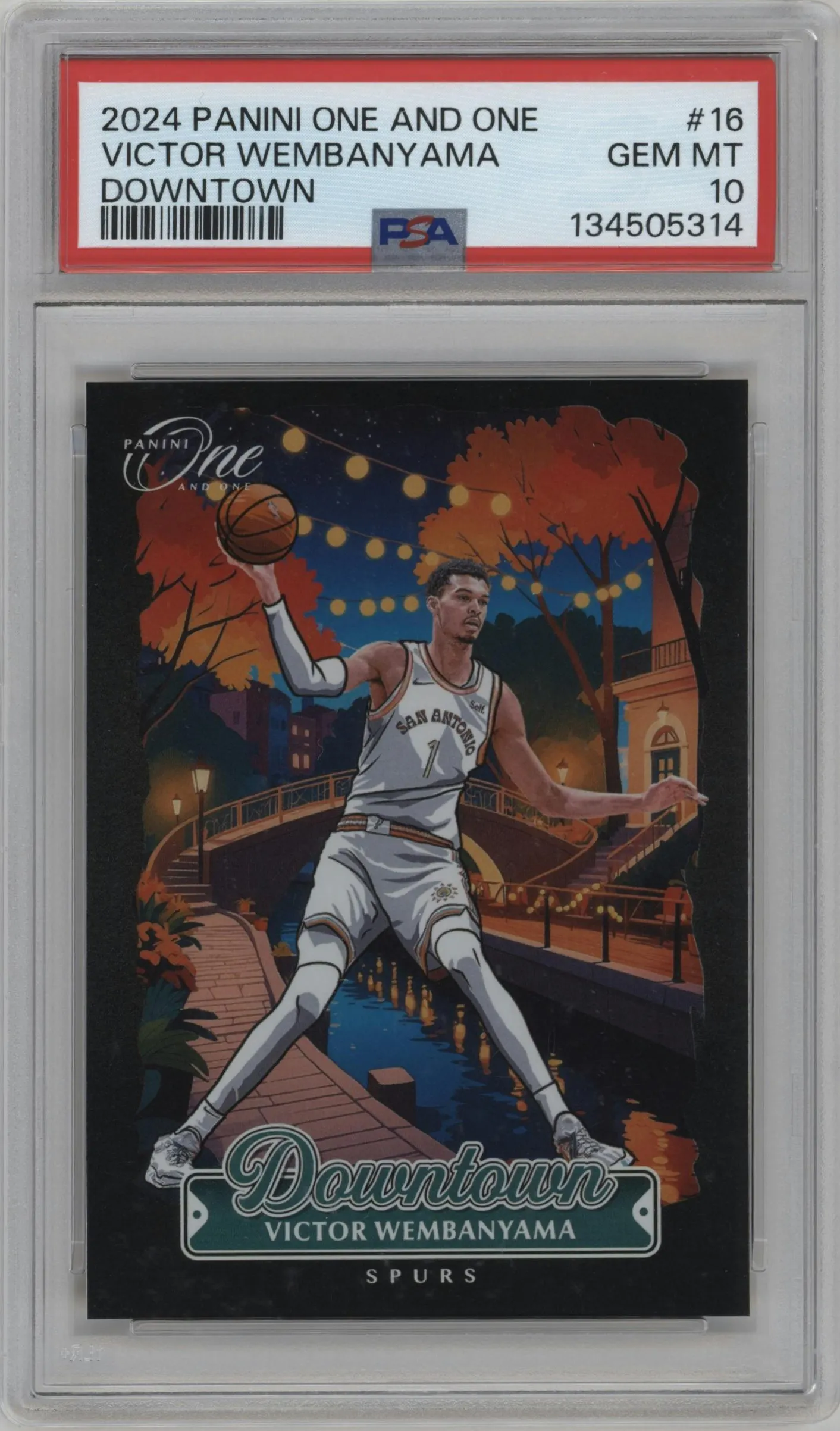 2024 Panini One and One Downtown Victor Wembanyama #16 PSA 10