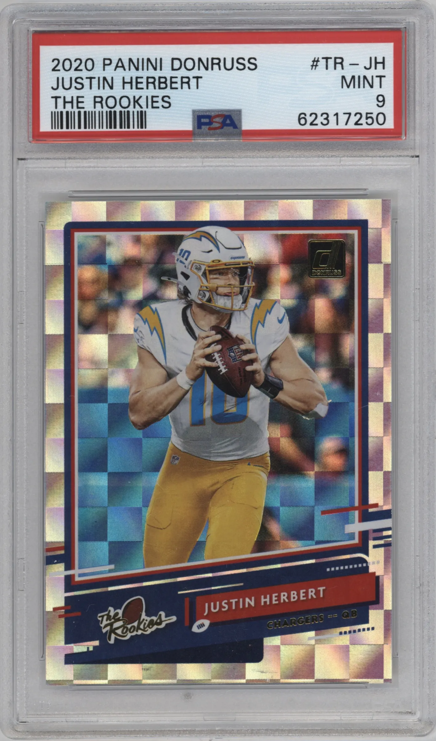 2020 Panini Donruss The Rookies Justin Herbert PSA 9