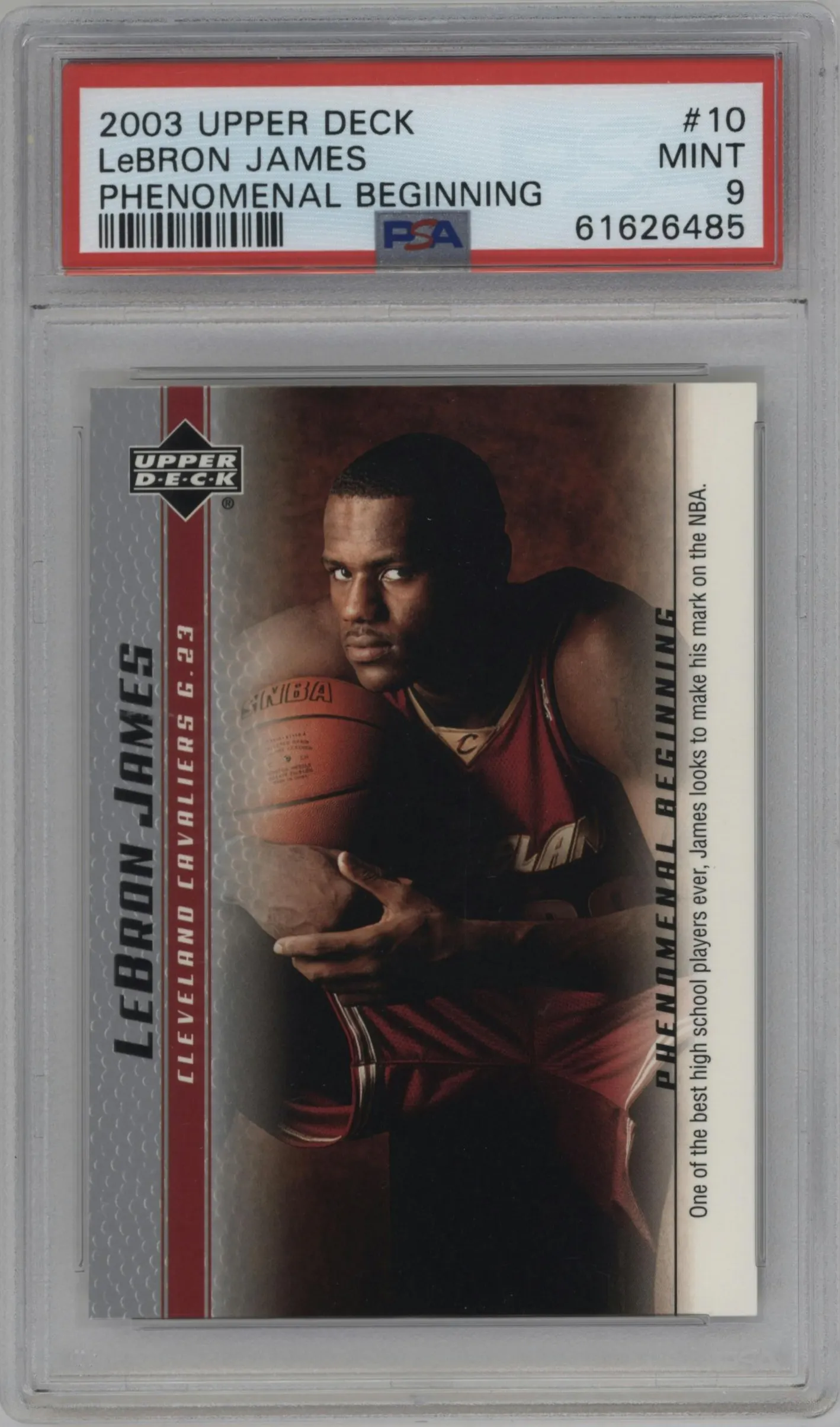 2003 Upper Deck LeBron James Phenomenal Beginning LeBron James #10 PSA 9