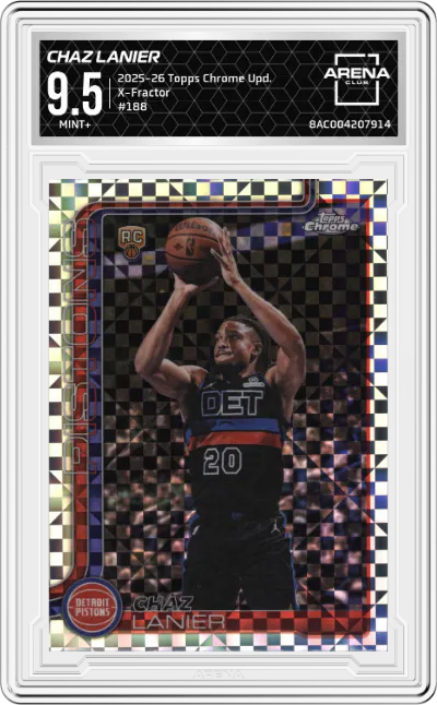 2025 Topps Chrome Update Chaz Lanier X-Fractor #188 ARENA CLUB 9.5
