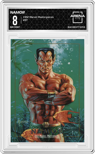 1992 SkyBox Marvel Masterpieces Namor ARENA CLUB 8