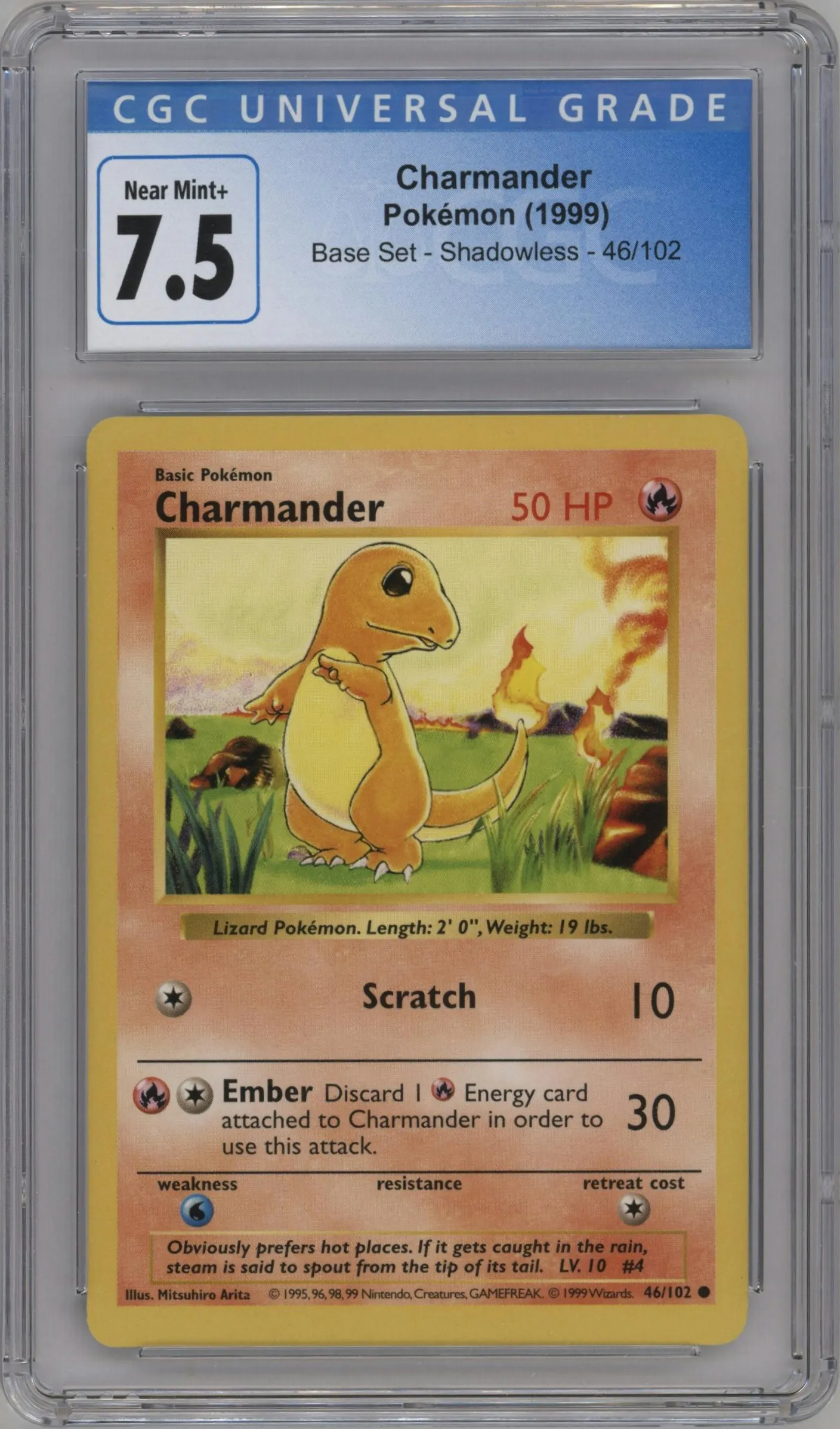 1999 Pokemon Base Set Charmander #46 CGC 7.5