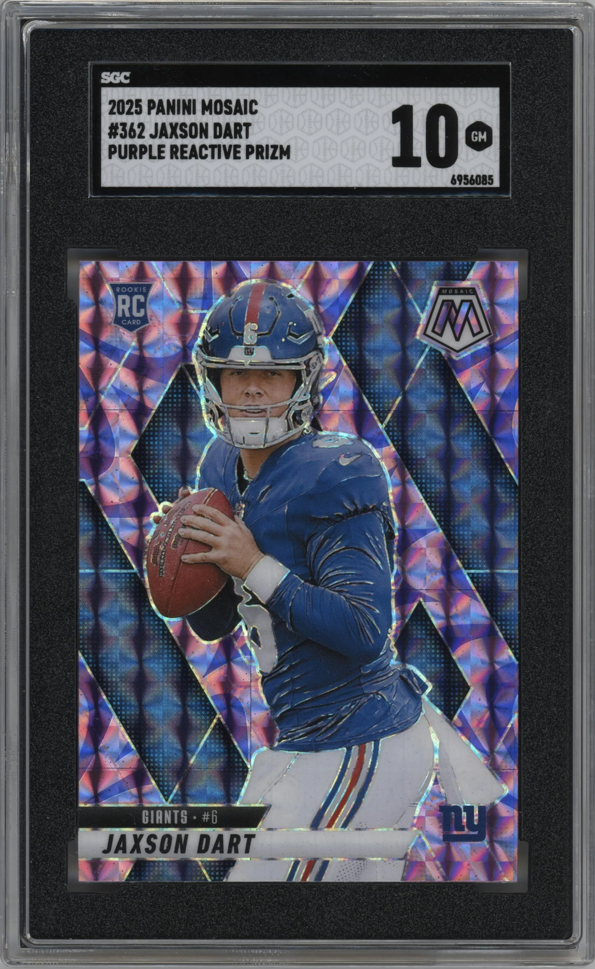 2025 Panini Mosaic Jaxson Dart Reactive Purple SGC 10