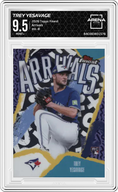 2026 Topps Finest Arrivals Trey Yesavage ARENA CLUB 9.5