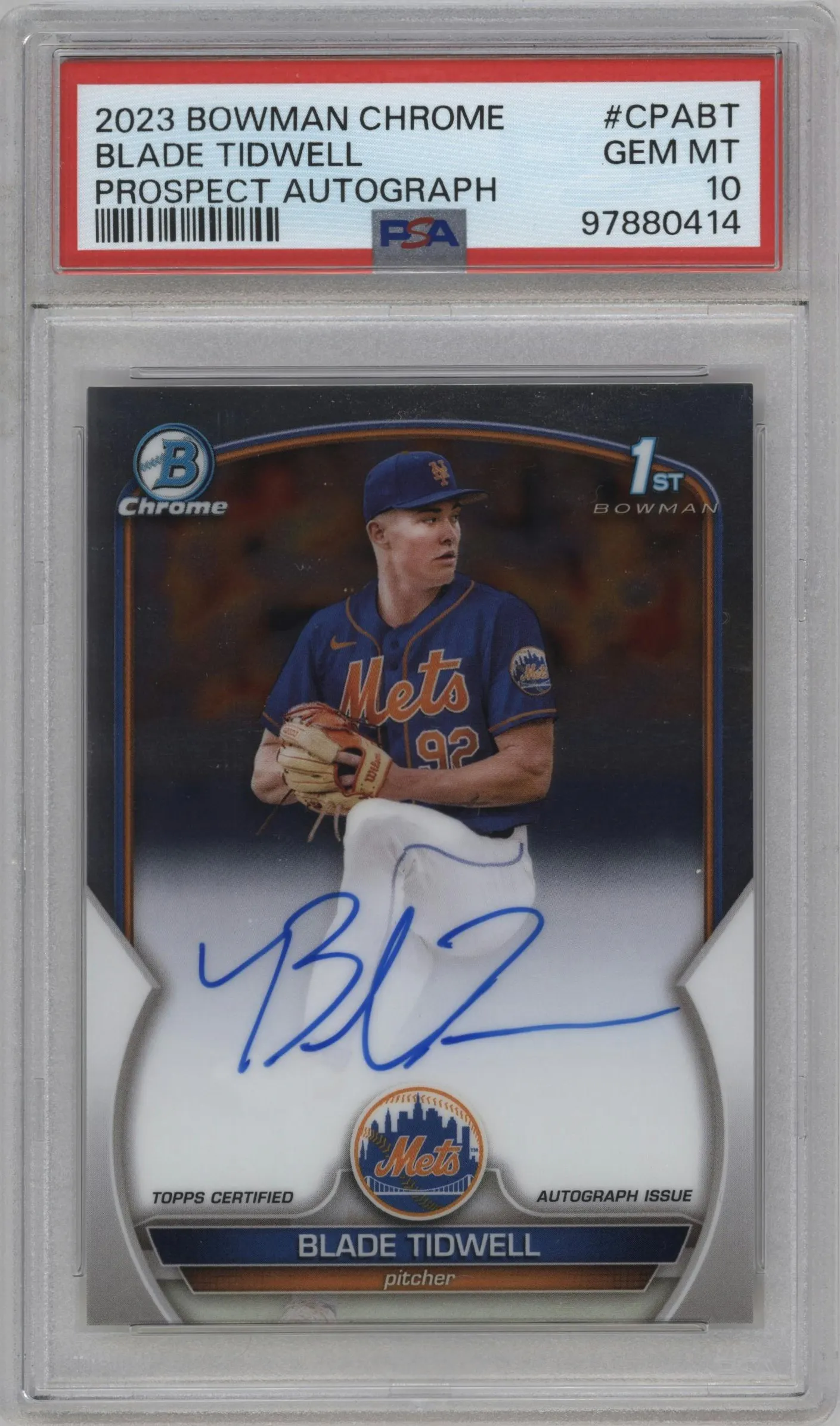 2023 Bowman Chrome Chr.Pros.Auto Blade Tidwell #CPA-BT PSA 10