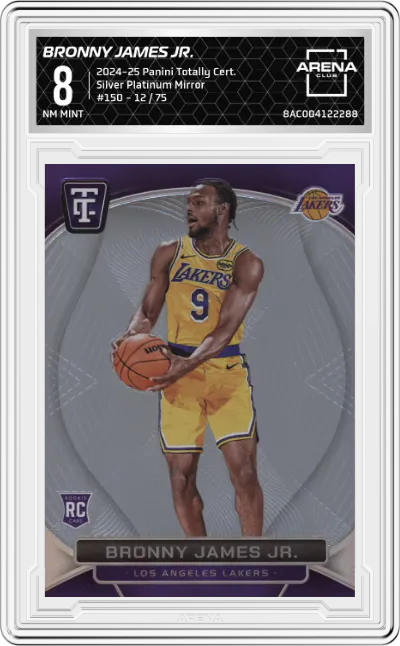 2024 Panini Totally Certified Bronny James Jr. Silver Platinum Mirror #150 ARENA CLUB 8