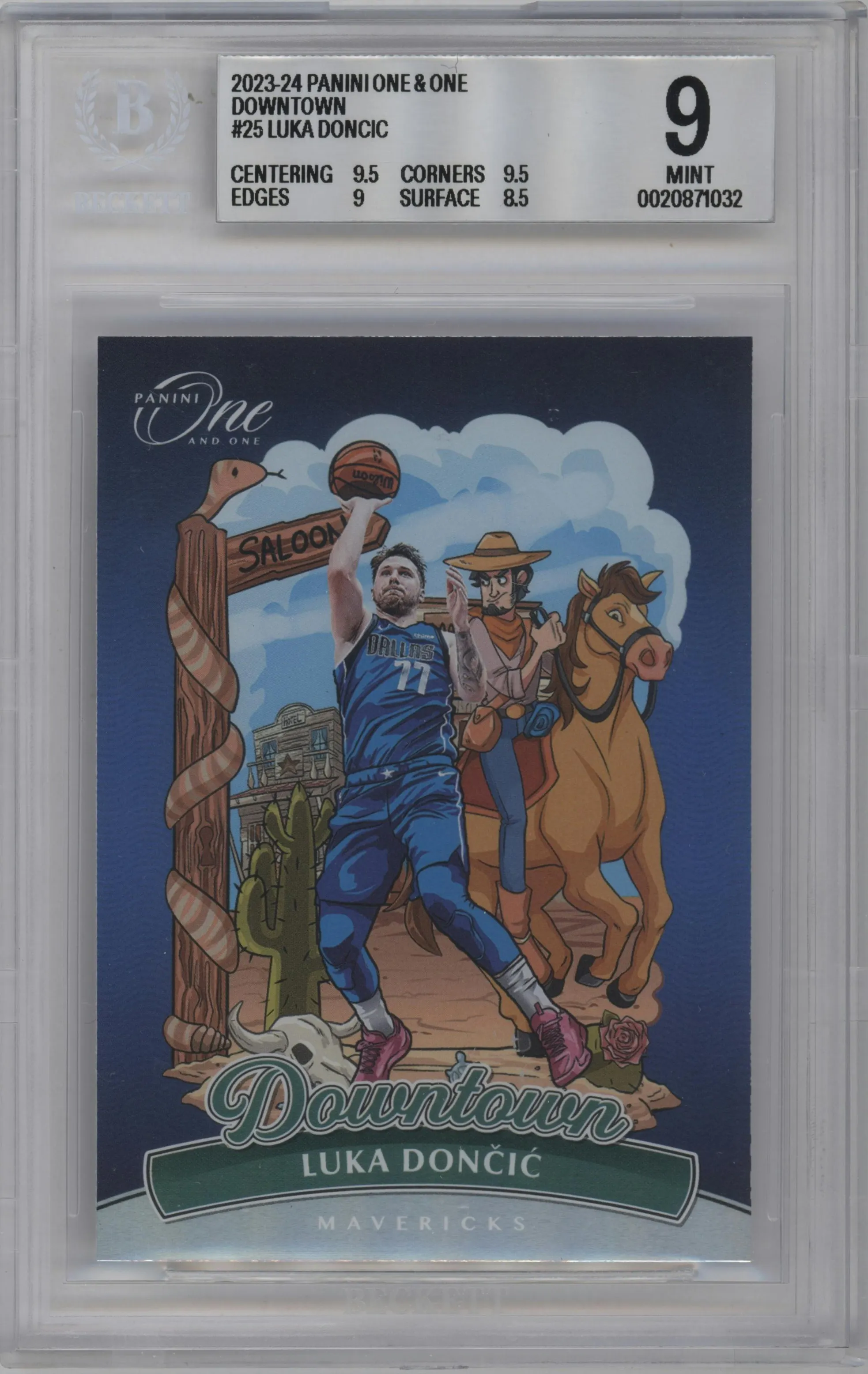 2023 Panini One and One Downtown Luka Doncic #25 BGS 9