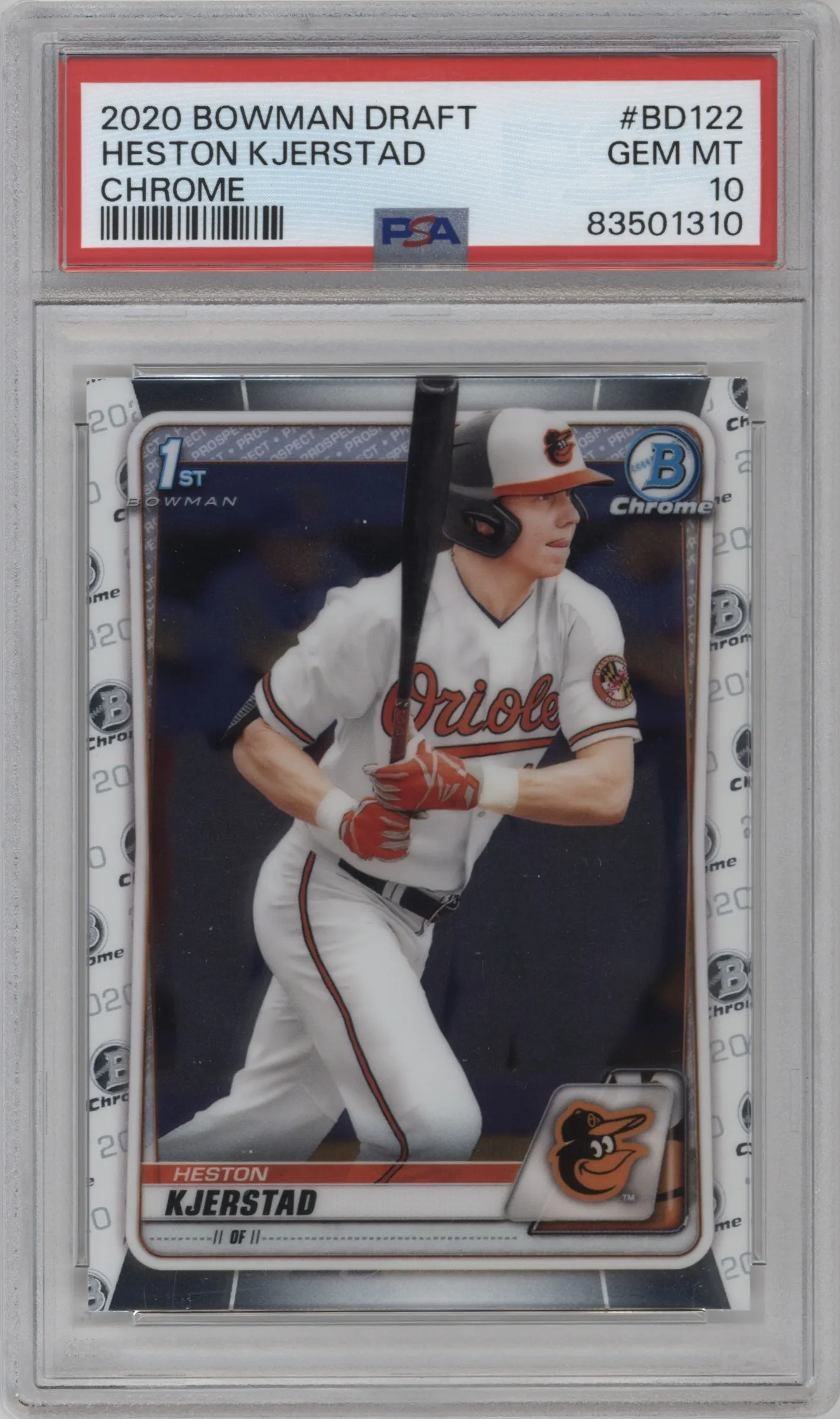 2020 Bowman Draft Chrome Heston Kjerstad PSA 10