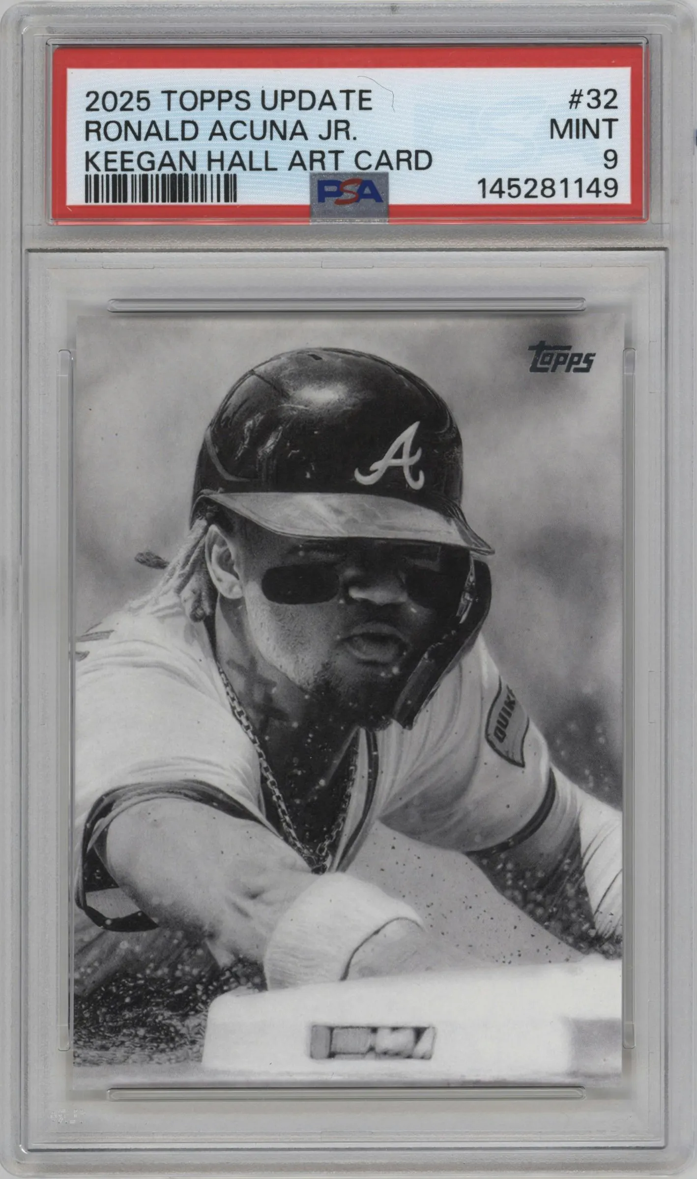 2025 Topps Update Keegan Hall Art Cards Ronald Acuna Jr #KHAC-32 PSA 9