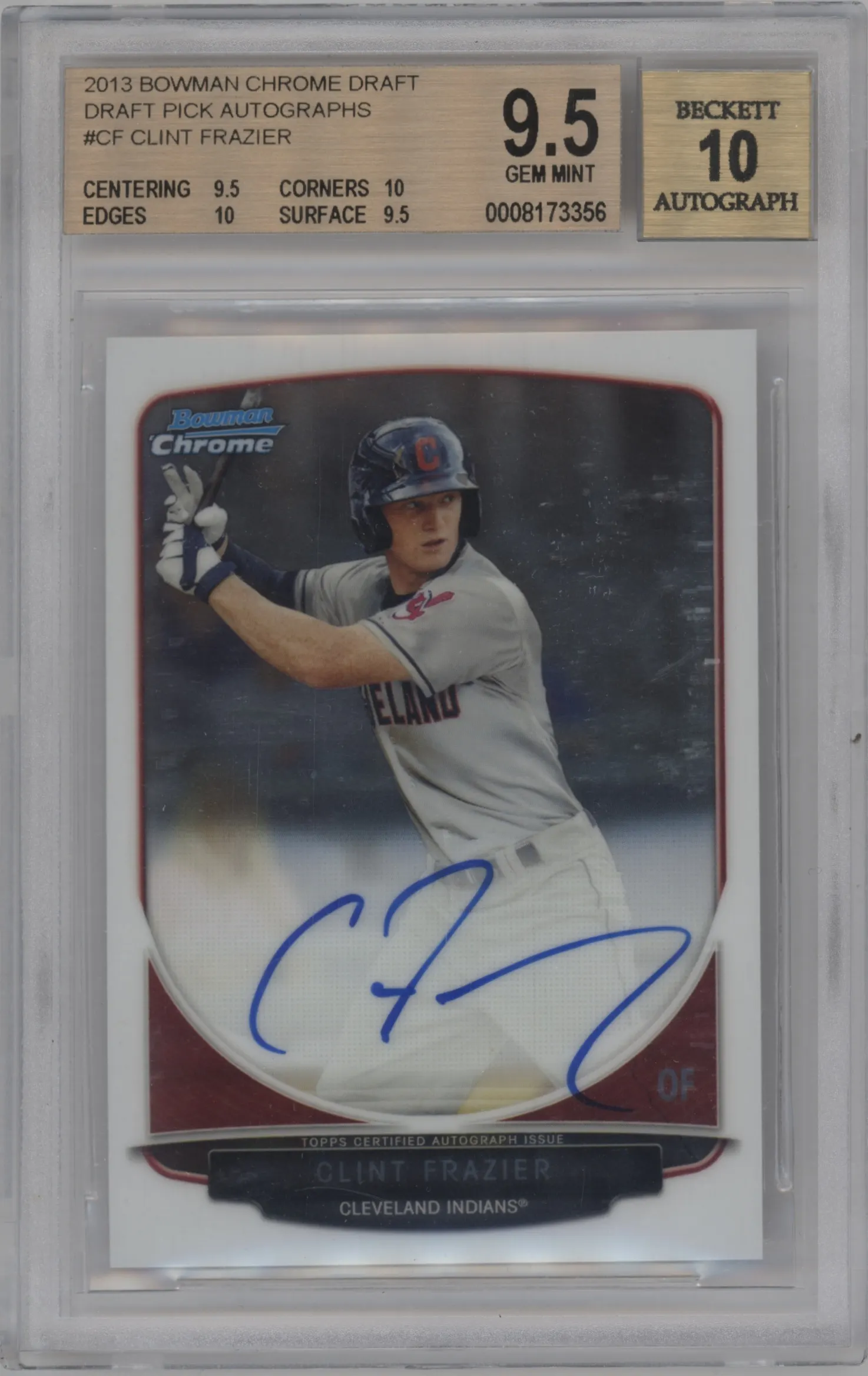 2013 Bowman Draft Picks & Prospects Chr.Auto.Pros Clint Frazier BGS 9.5