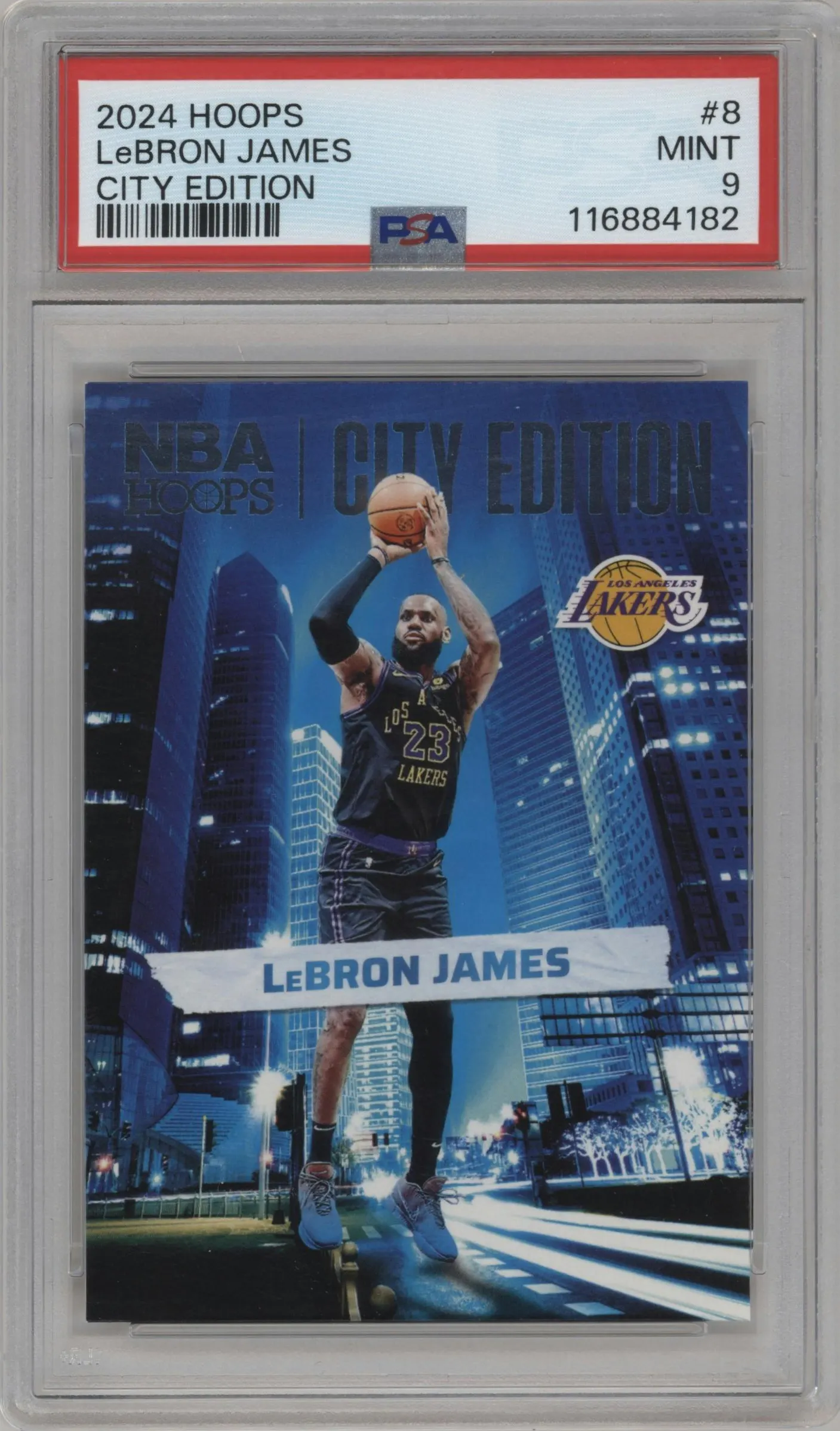 2024 Panini NBA Hoops City Edition Lebron James #8 PSA 9