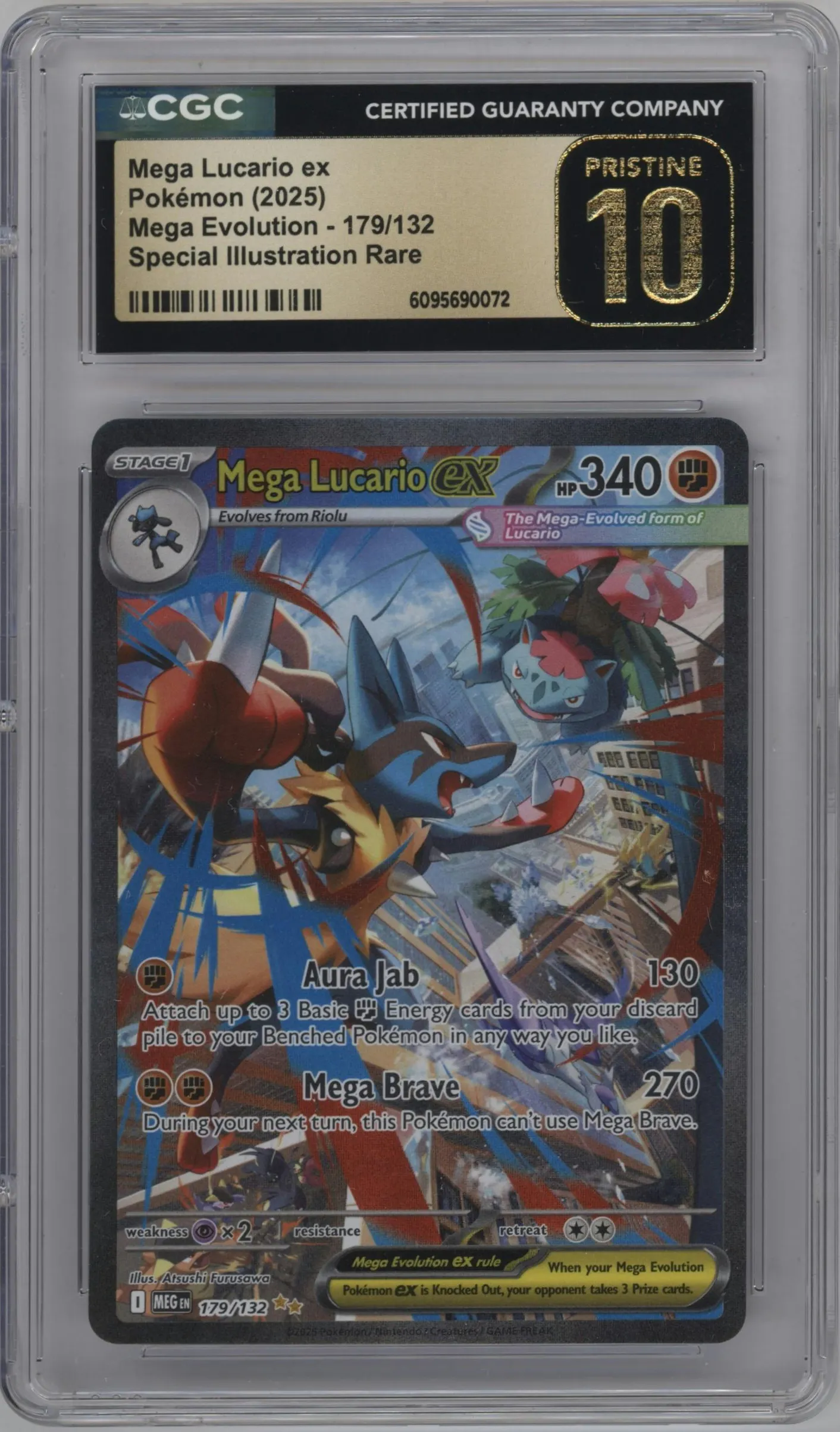 2025 Pokemon Mega Evolution Mega Lucario ex #179 CGC 10