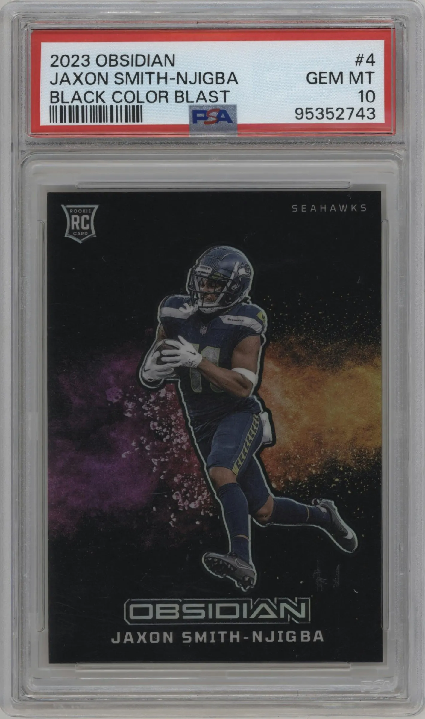 2023 Panini Obsidian Black Color Blast Jaxon Smith-Njigba #4 PSA 10