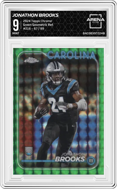 2024 Topps Chrome Jonathon Brooks Green Geometric Refractor #216 ARENA CLUB 9