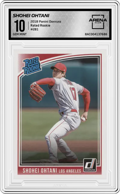 2018 Panini Donruss Rated Rookie Shohei Ohtani #281 ARENA CLUB 10