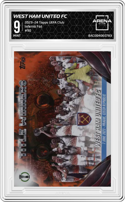 2023 Topps UEFA Club Competitions West Ham United FC Inferno Foil #90 ARENA CLUB 9