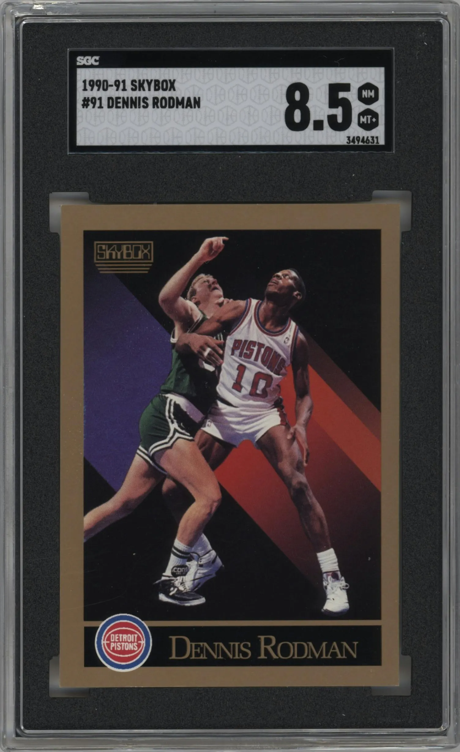 1990 SkyBox Dennis Rodman #91 SGC 8.5