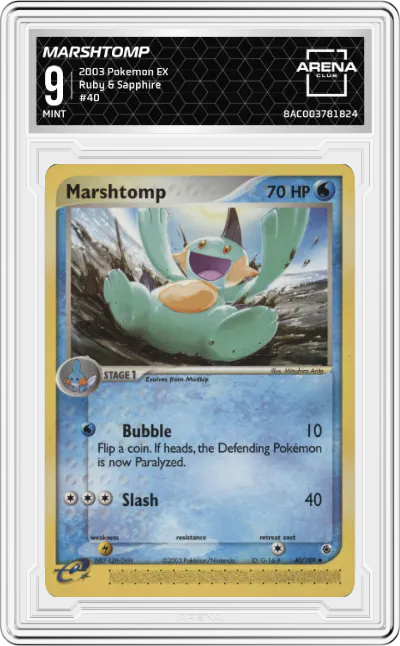 2003 Pokemon EX Ruby & Sapphire Marshtomp #40 ARENA CLUB 9
