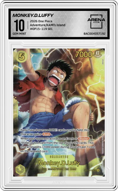 2026 One Piece Adventure/KAMI’s Island Monkey.D.Luffy SEC #OP15-119 SEC ARENA CLUB 10