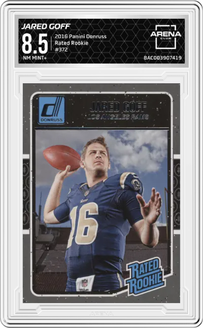 2016 Panini Donruss Rated Rookie Jared Goff ARENA CLUB 8.5