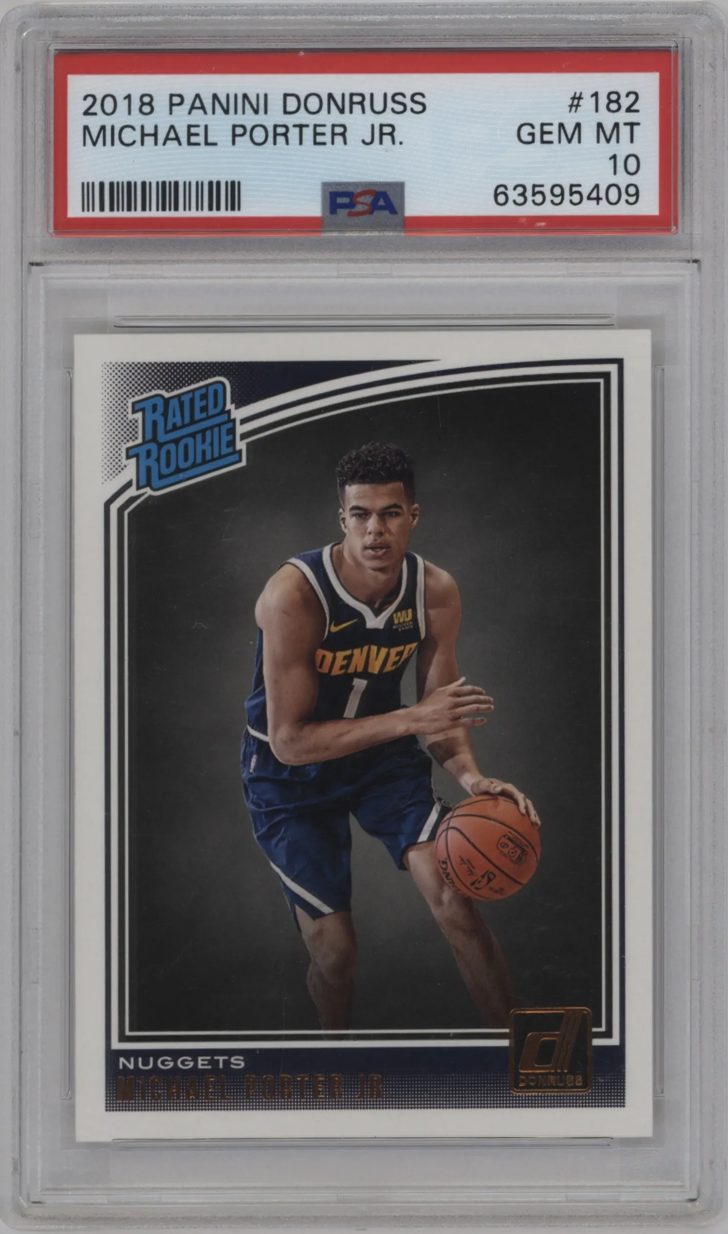 2018 Panini Donruss Rated Rookie Michael Porter Jr. PSA 10