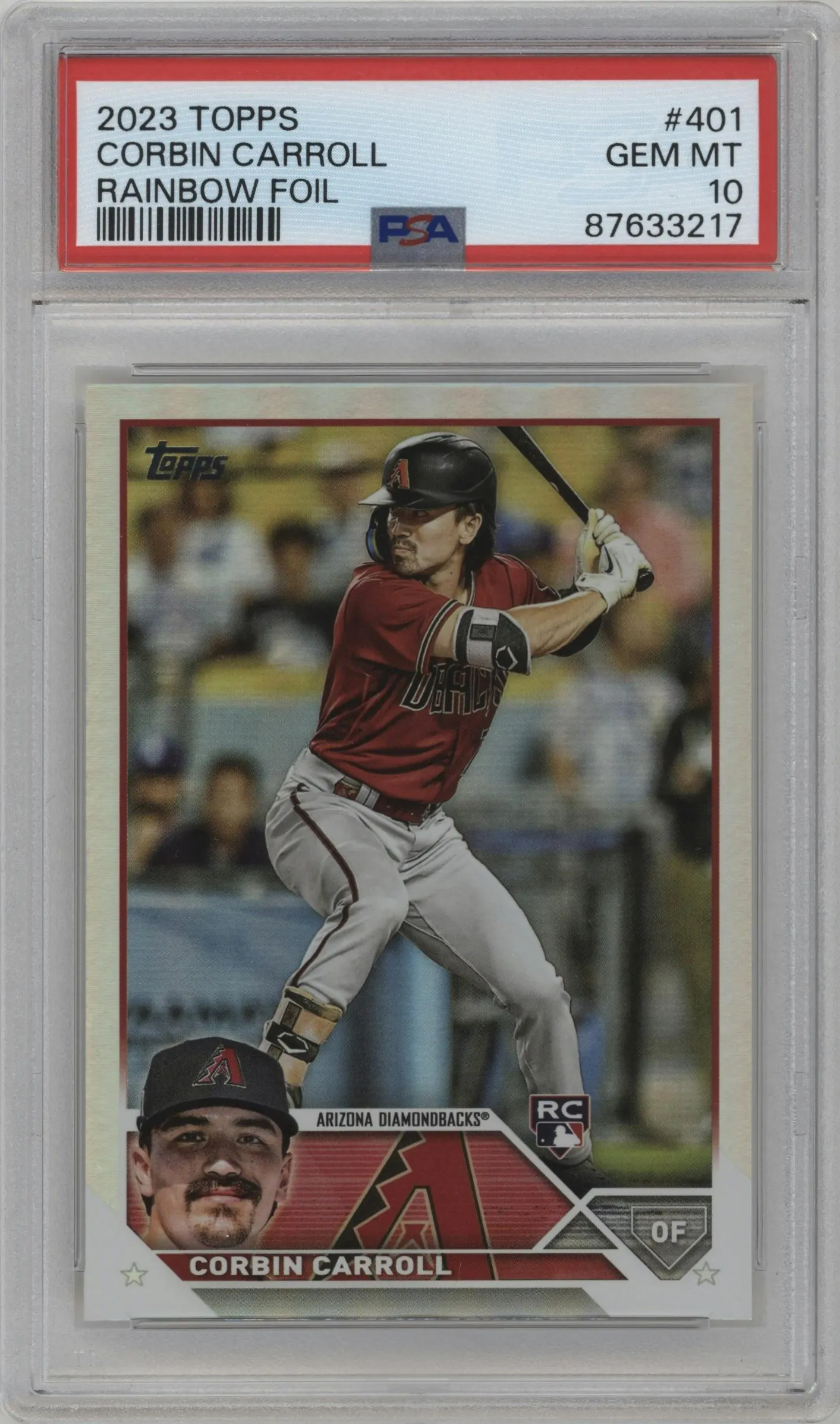 2023 Topps Series 2 Corbin Carroll Rainbow Foil PSA 10