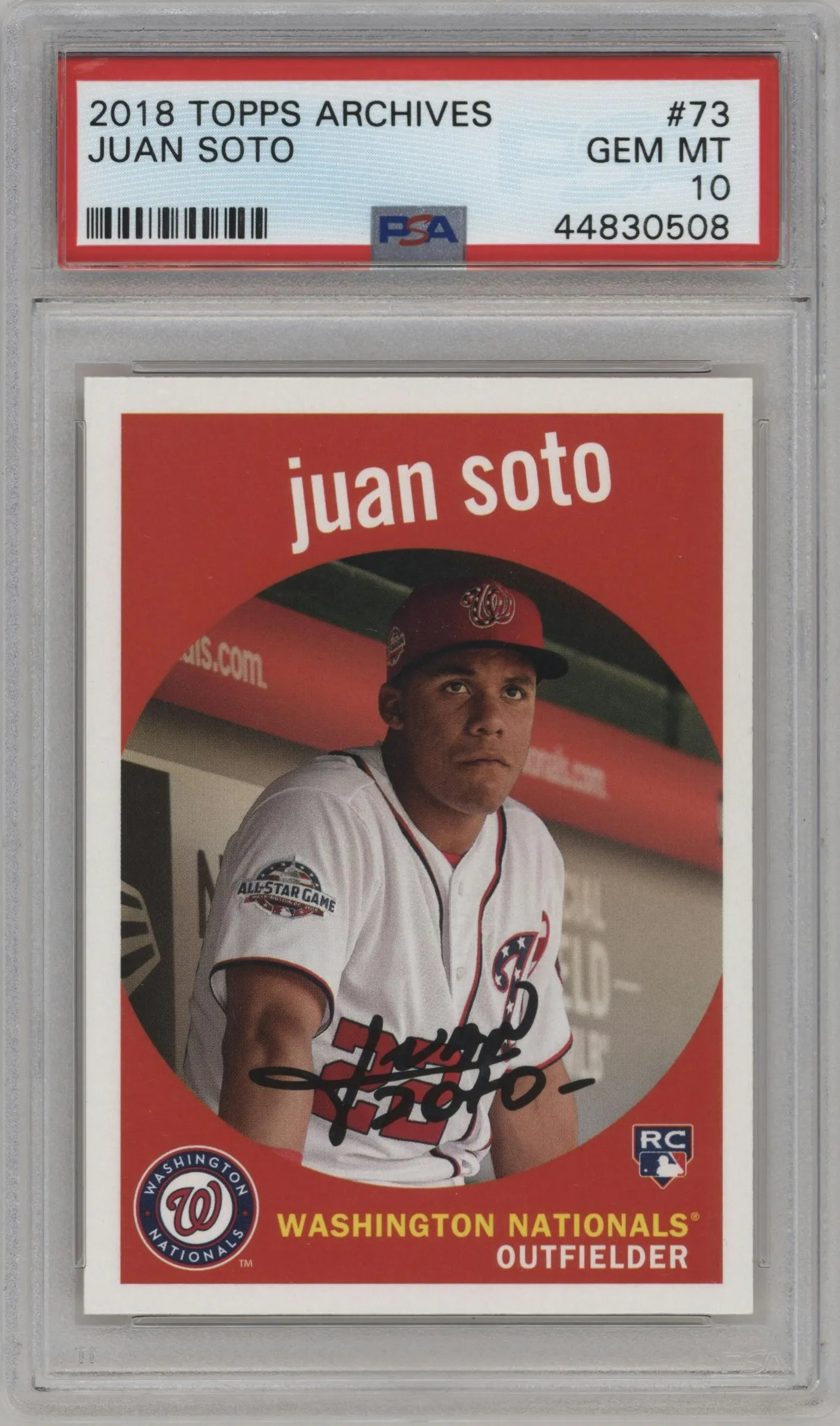 2018 Topps Archives 1959 Topps Juan Soto PSA 10