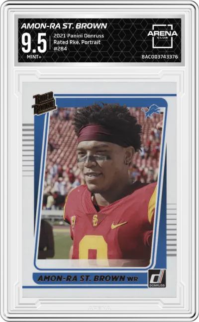 2021 Panini Donruss Rated Rke. Portrait Amon-Ra St. Brown ARENA CLUB 9.5