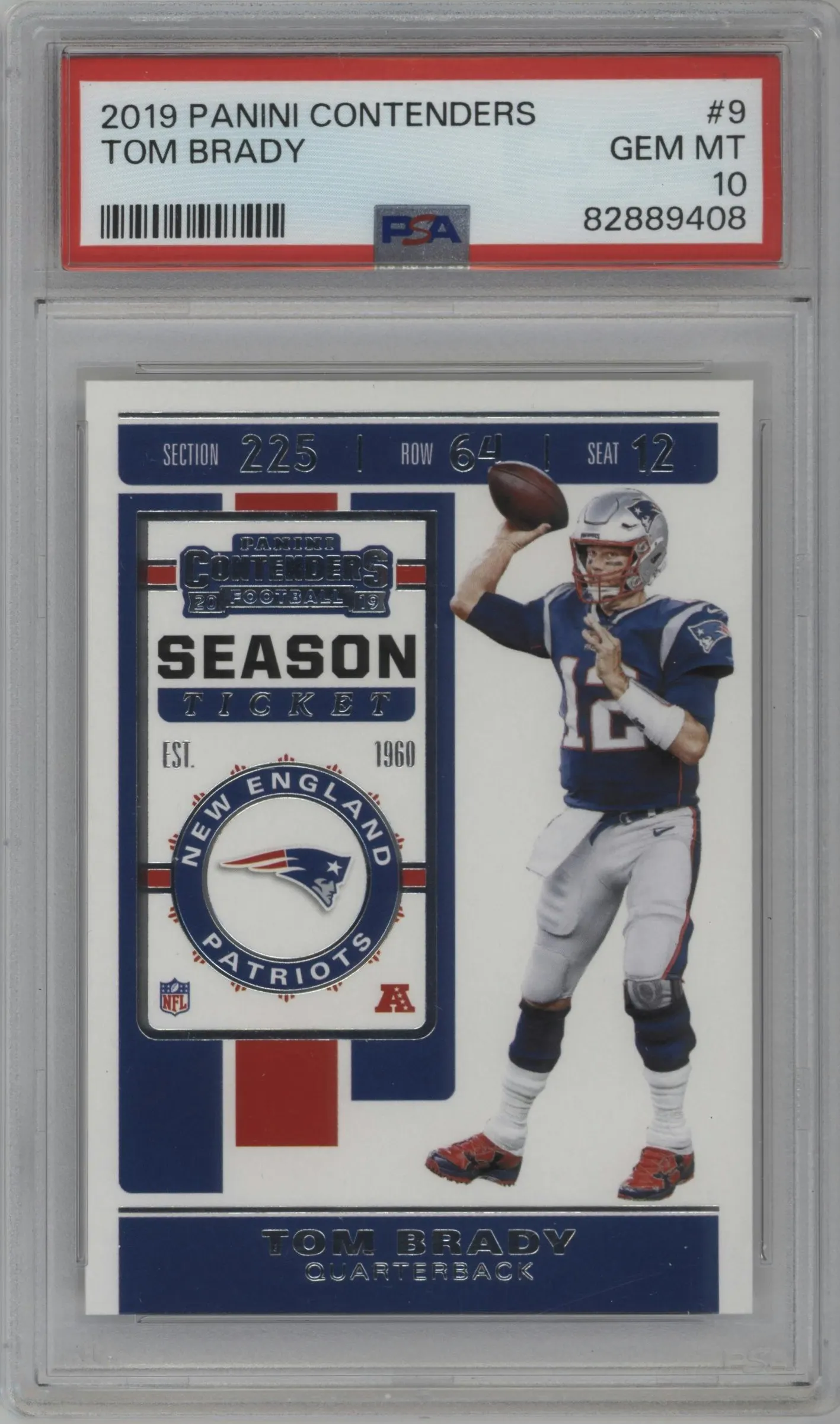 2019 Panini Contenders Tom Brady PSA 10