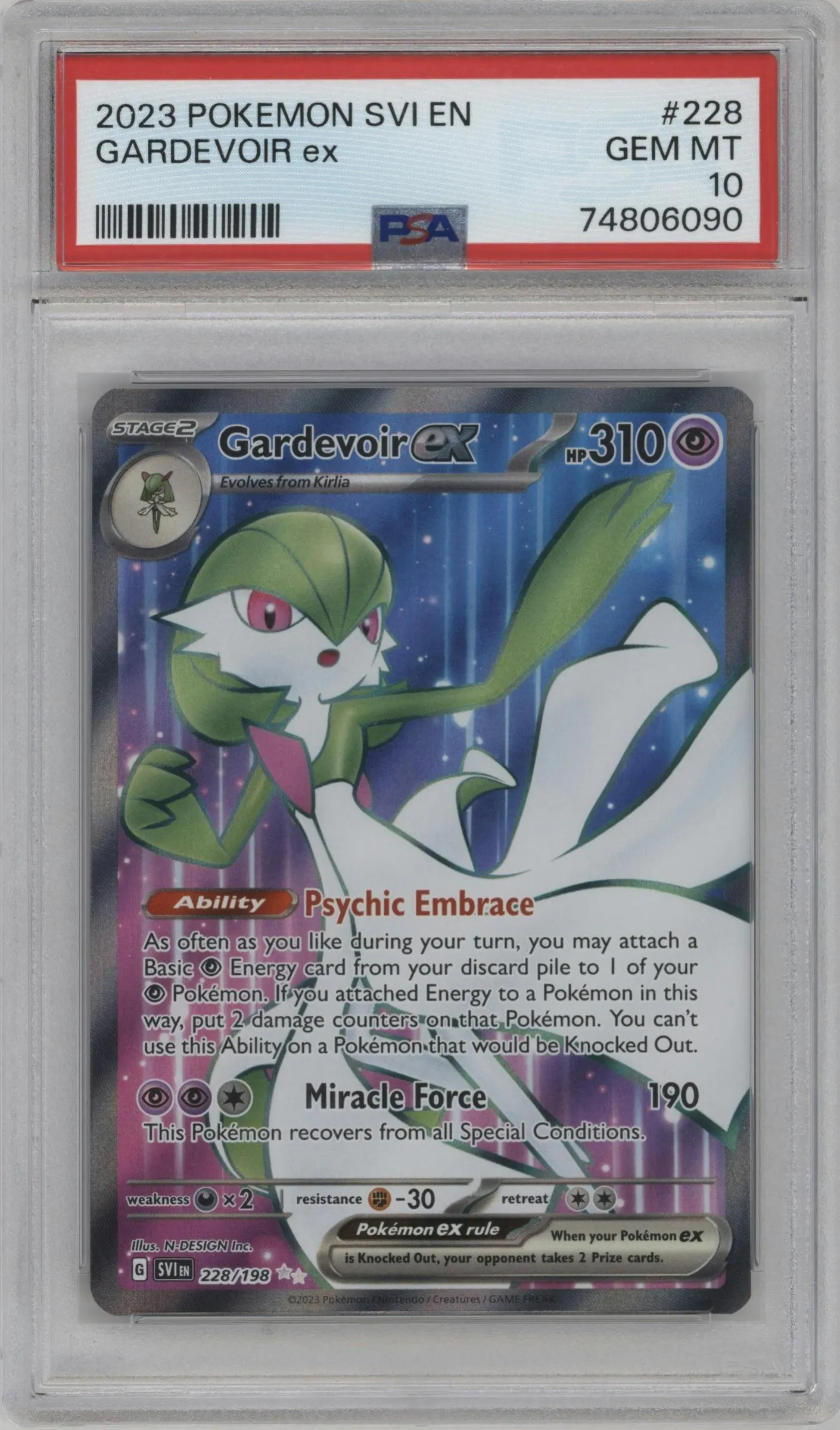 2023 Pokemon SV Gardevoir ex #228 PSA 10