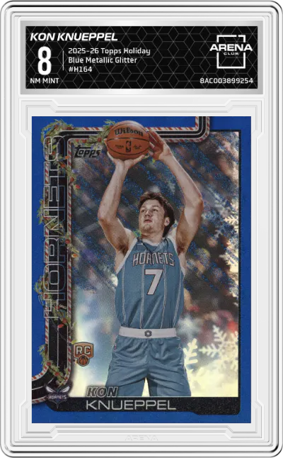 2025 Topps Holiday Kon Knueppel Blue Metallic Glitter ARENA CLUB 8