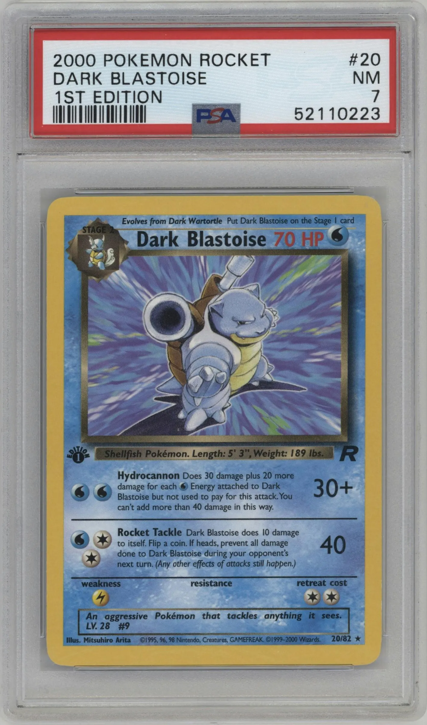 2000 Pokemon Team Rocket Dark Blastoise #20 PSA 7