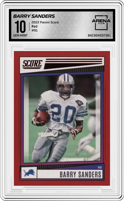 2022 Panini Score Barry Sanders Red #91 ARENA CLUB 10