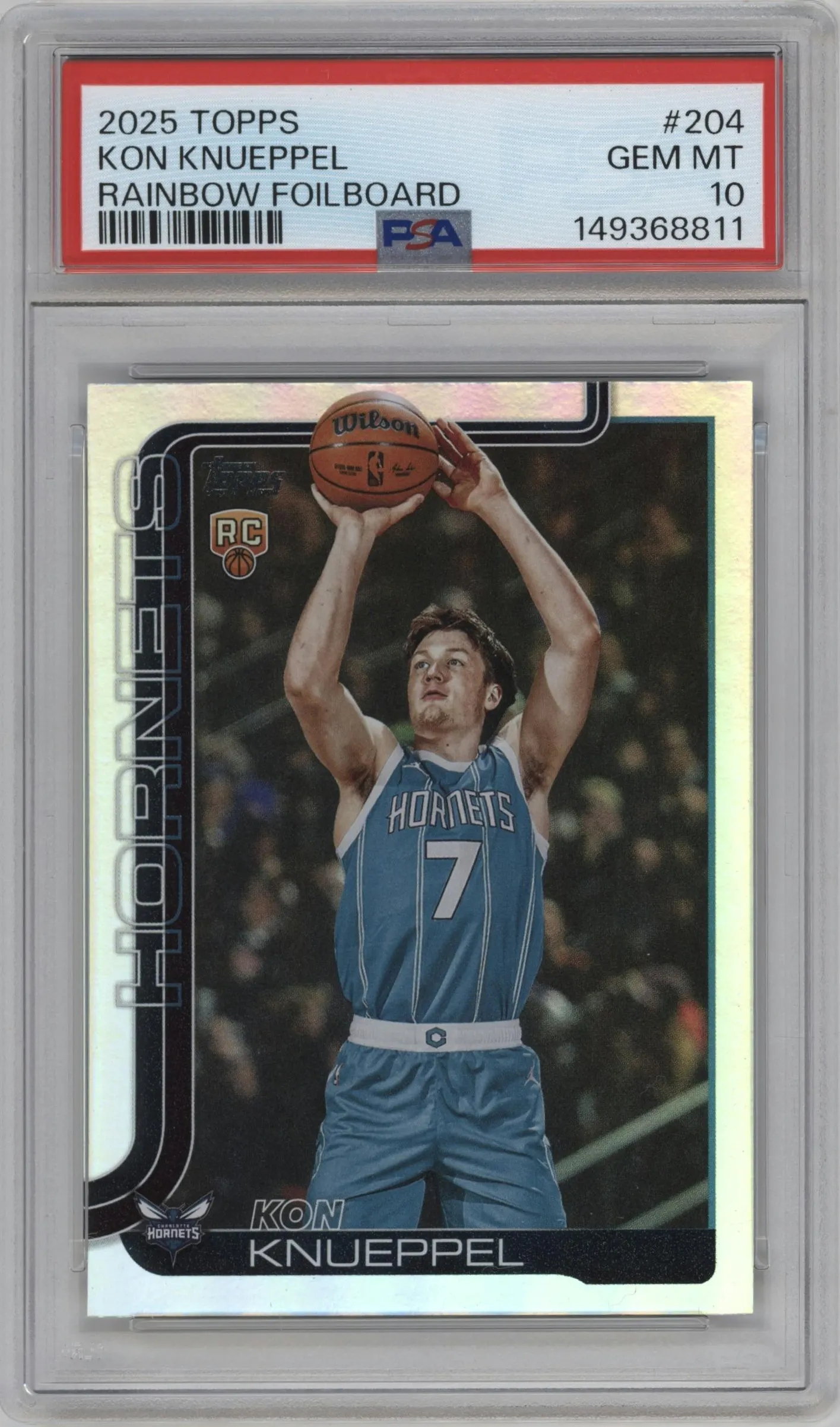 2025 Topps Kon Knueppel Rainbow Foilboard #204 PSA 10