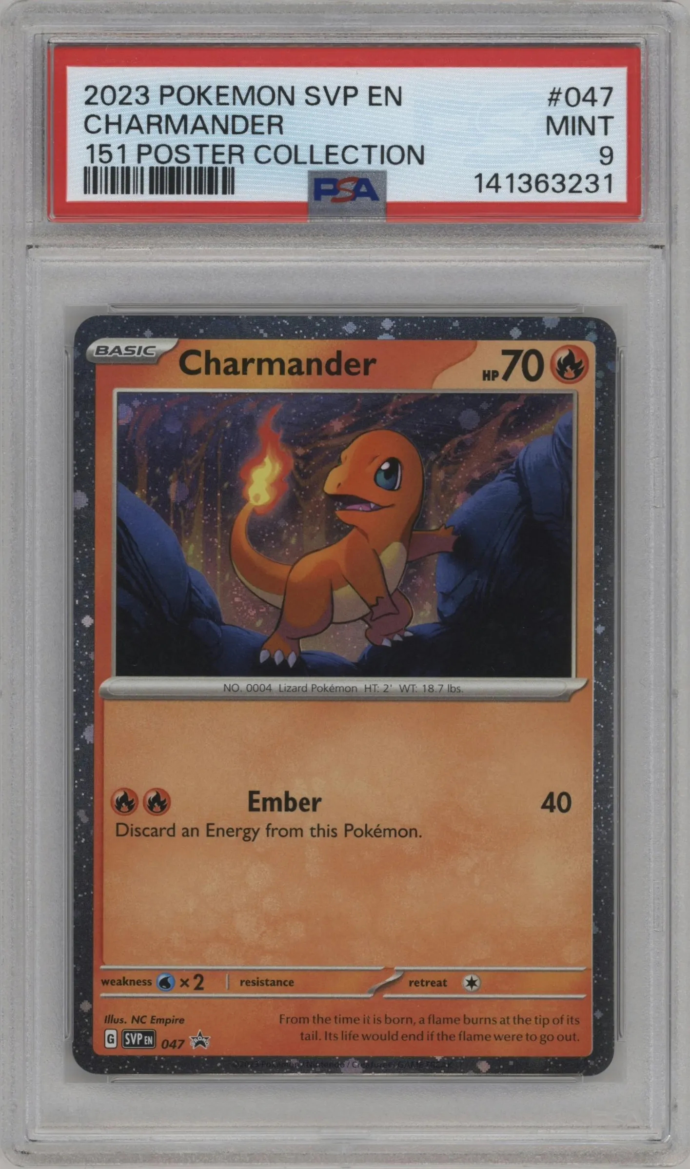 2023 Pokemon SV Charmander 151 Poster Collection #047 PSA 9