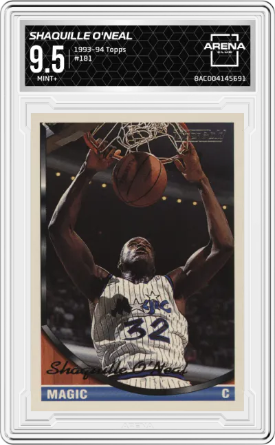 1993 Topps Shaquille O'Neal #181 ARENA CLUB 9.5