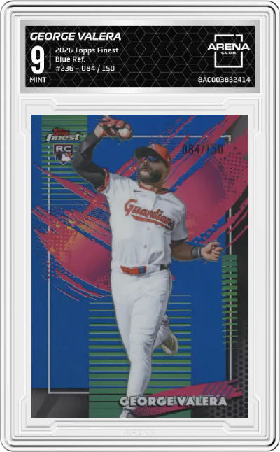 2026 Topps Finest George Valera Blue Refractor #236 ARENA CLUB 9