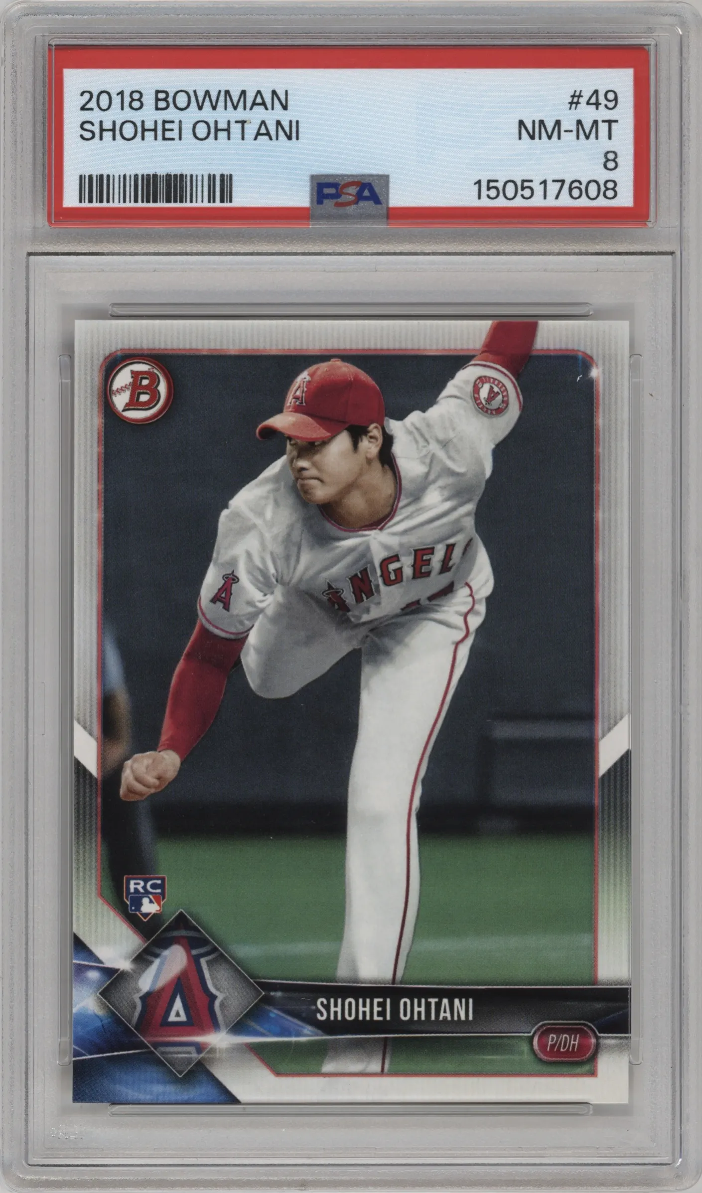2018 Bowman Shohei Ohtani #49 PSA 8