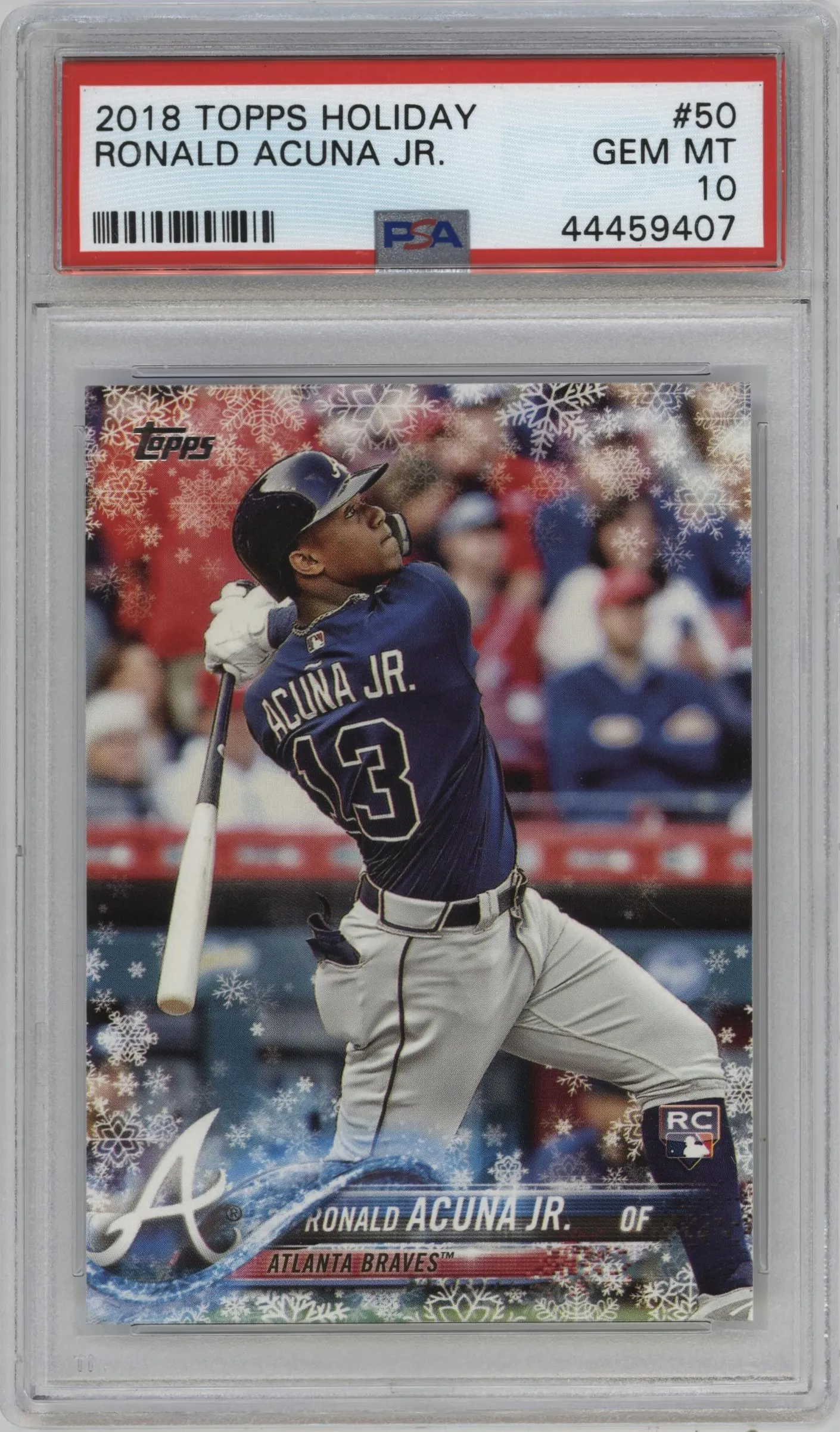2018 Topps Holiday Ronald Acuna Jr. #HMW50 PSA 10