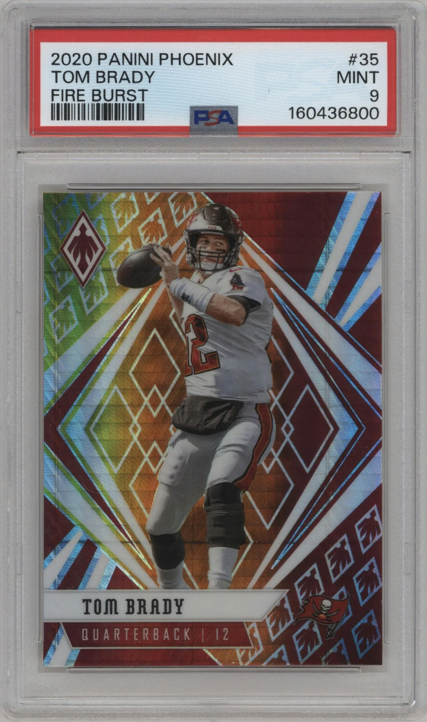 2020 Panini Phoenix Tom Brady Fire Burst PSA 9