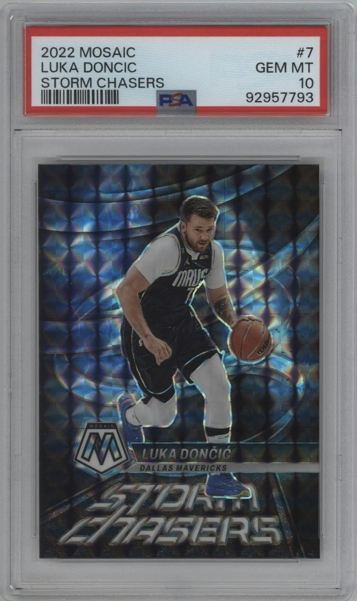2022 Panini Mosaic Storm Chasers Luka Doncic #7 PSA 10