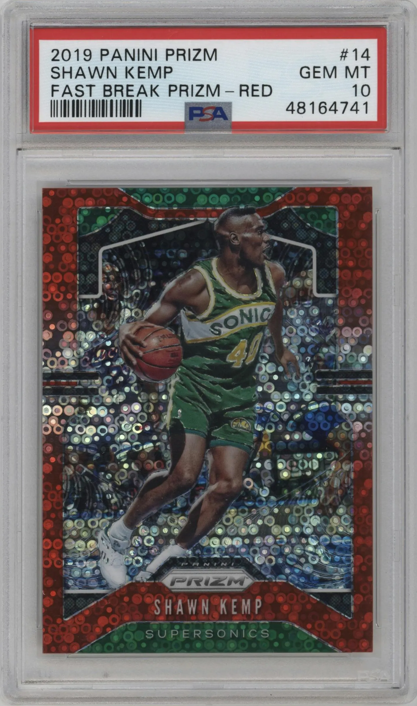 2019 Panini Prizm Shawn Kemp Fast Break Red #14 PSA 10