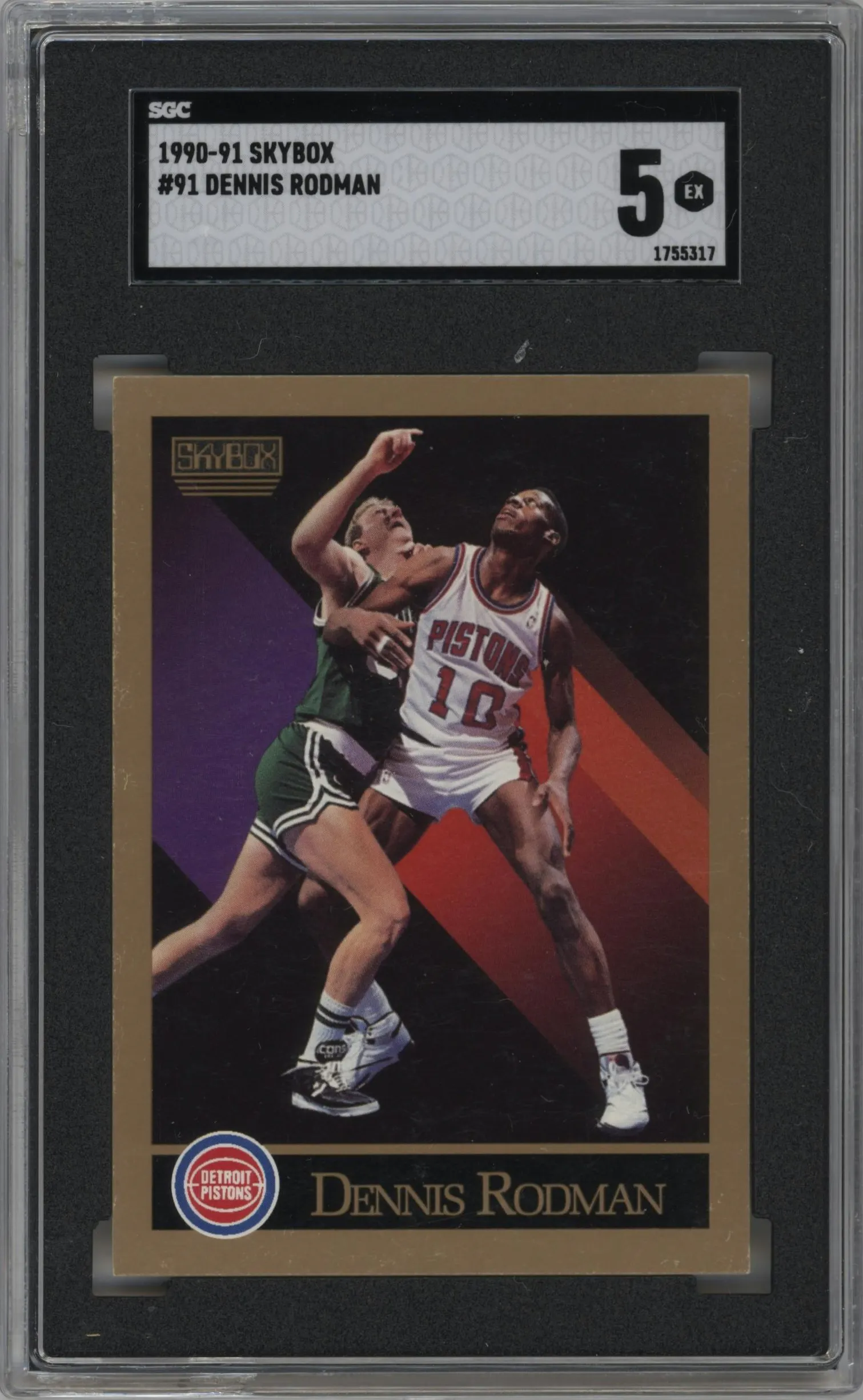 1990 SkyBox Dennis Rodman #91 SGC 5