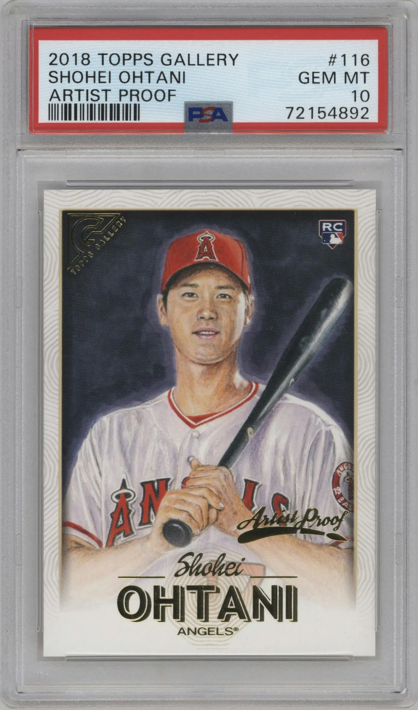 2018 Topps Gallery Shohei Ohtani Artist Proof #116 PSA 10