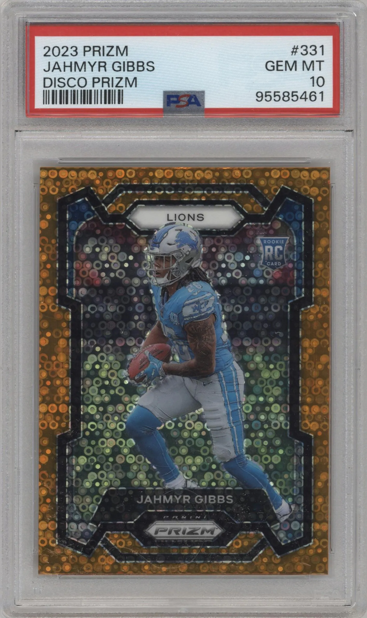 2023 Panini Prizm Jahmyr Gibbs Disco #331 PSA 10