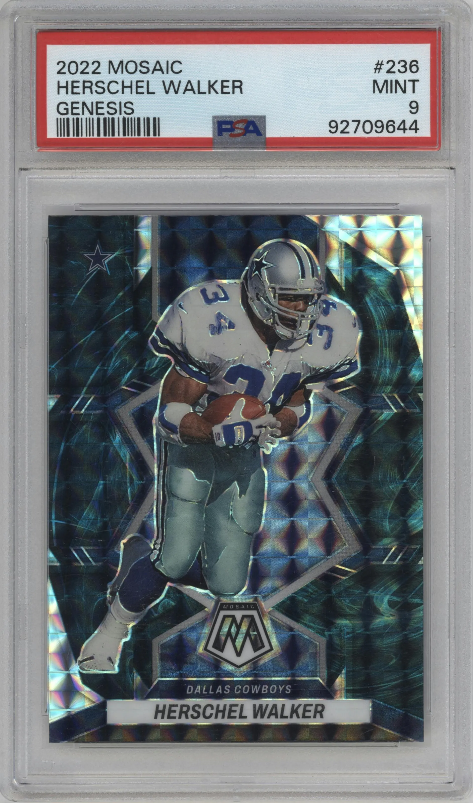 2022 Panini Mosaic Herschel Walker Genesis #236 PSA 9
