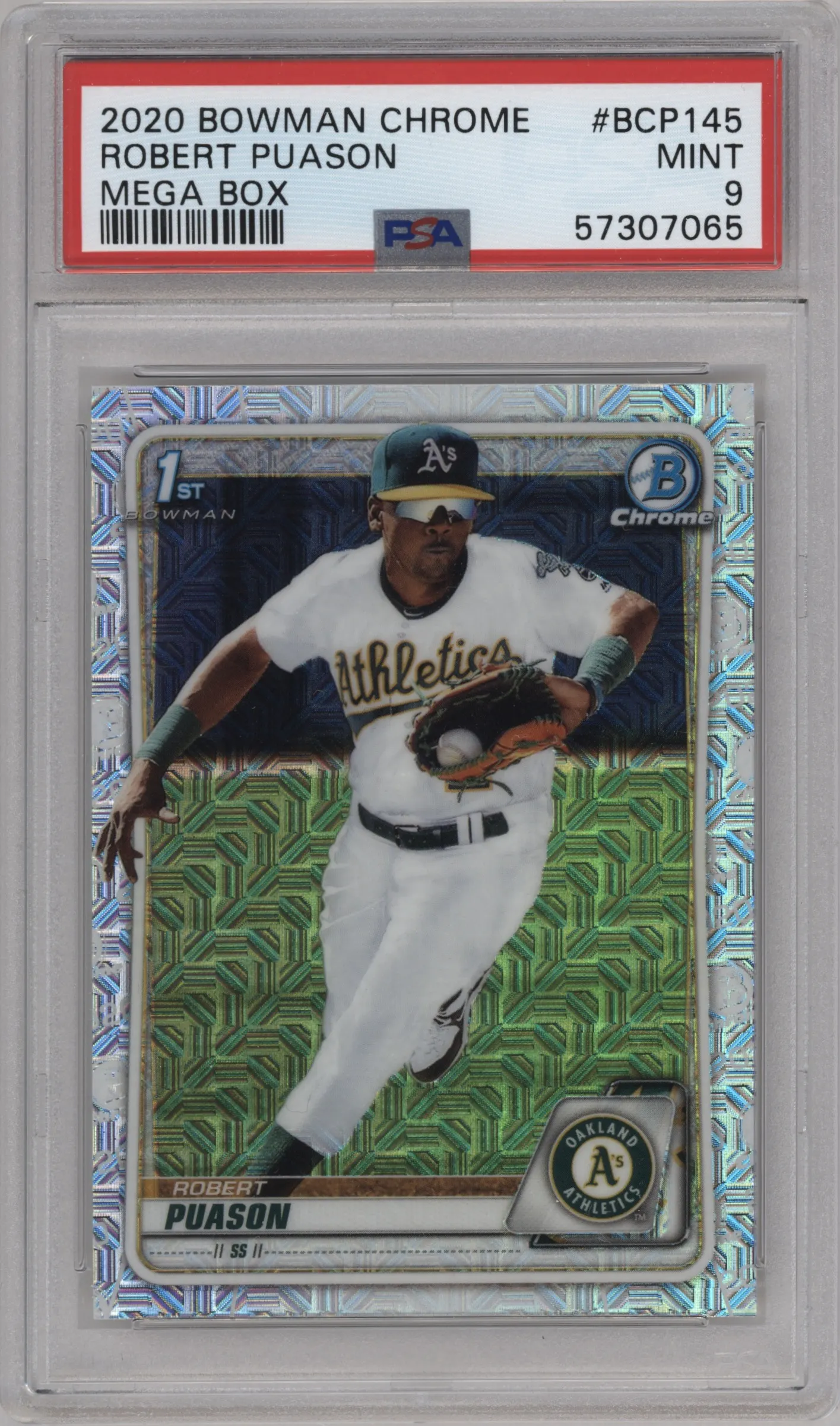 2020 Bowman Mega Box Chrome Chrome Prospect Robert Puason #BCP-145 PSA 9