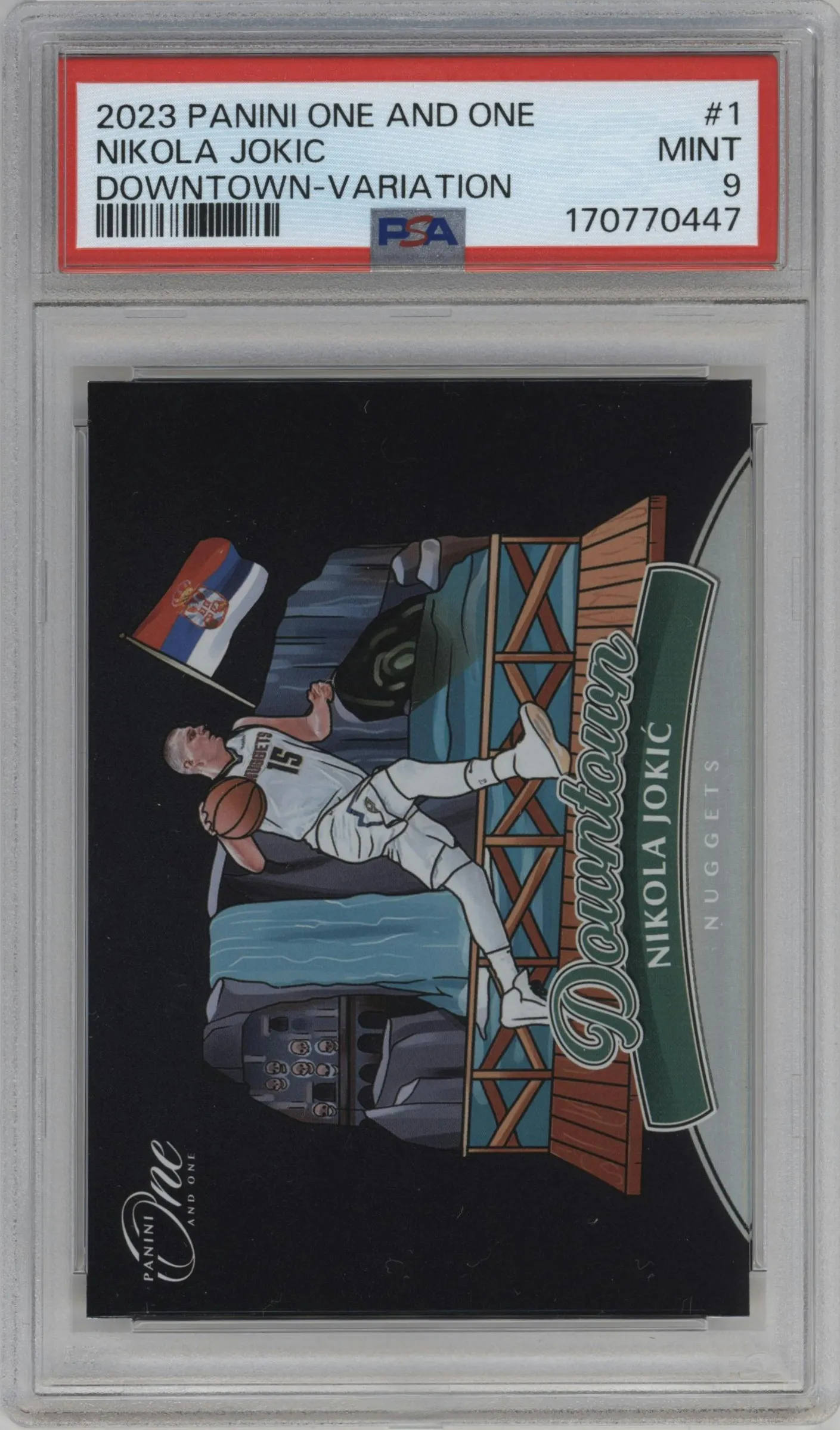 2023 Panini One and One Downtown Var. Nikola Jokic #1 PSA 9