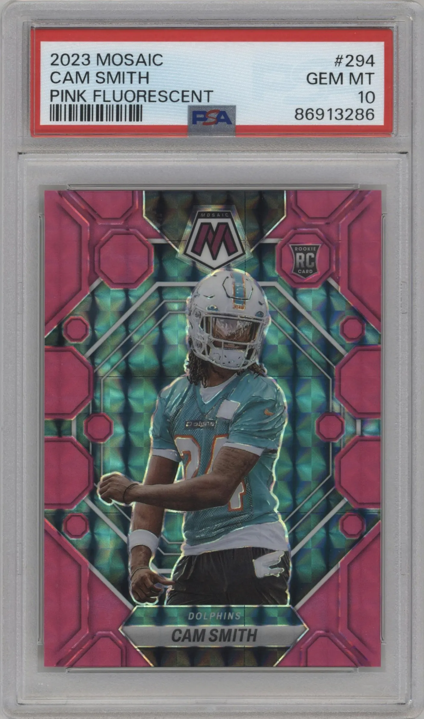 2023 Panini Mosaic Cam Smith Pink Fluorescent #294 PSA 10